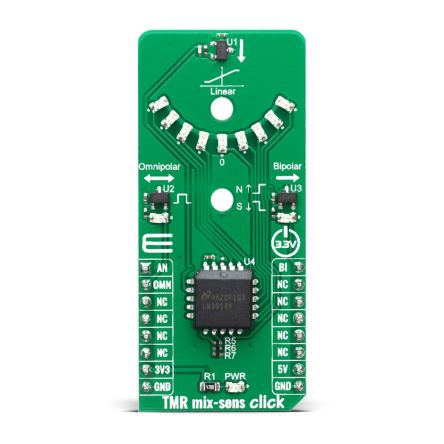 MikroElektronika TMR mix-sens click 3D Magnetic Sensor mikroBus Click Board for LM3914, RR111-1DC2-331, RR121-1A23-311, [MIKROE-4106]; 249-4042