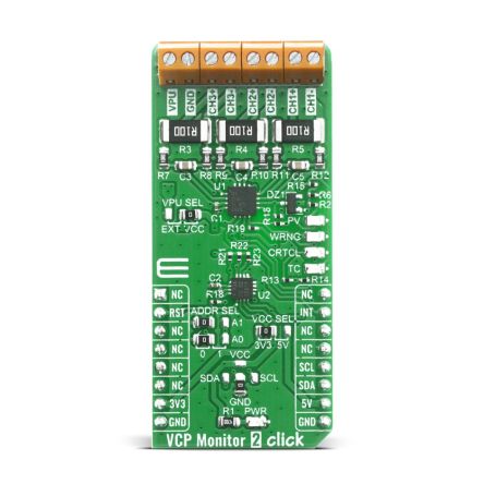 MikroElektronika VCP Monitor 2 Click Current Measurement, Voltage Measurement for INA3221-Q1 for ECU [MIKROE-4126]; 249-4054
