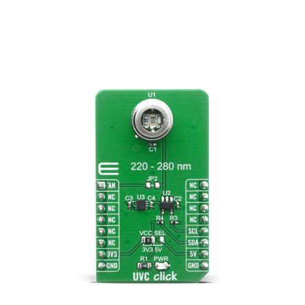 MikroElektronika UVC Click Ultraviolet (UV) Sensor mikroBus Click Board for GUVC-T21GH [MIKROE-4144]; 249-4059