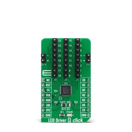 MikroElektronika MIKROE-4268, LED Driver Click LED Driver Sensor Add-On Board for PCA9957HNMP for LED Display, LED [MIKROE-4268]; 249-4078