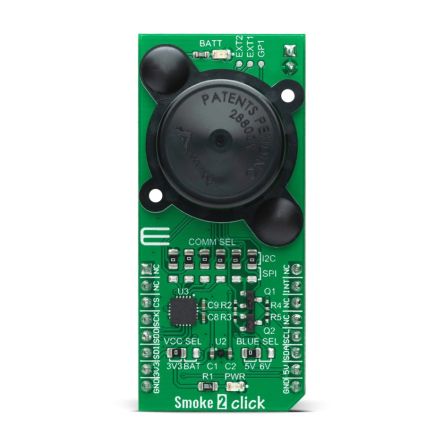 MikroElektronika Smoke 2 Click Optical mikroBus Click Board for ADG3308, ADP160, ADPD188BI, LTC3459, LTC3531 [MIKROE-4299]; 249-4084