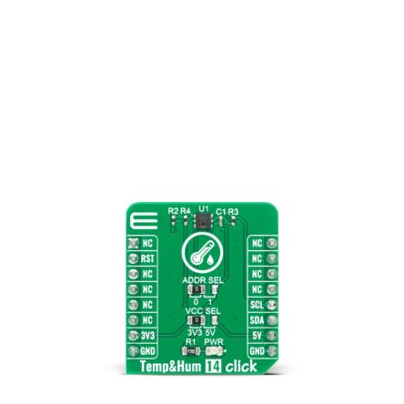 MikroElektronika Temp&Hum 14 Click Temperature & Humidity Sensor mikroBus Click Board for HTU31D [MIKROE-4306]; 249-4085
