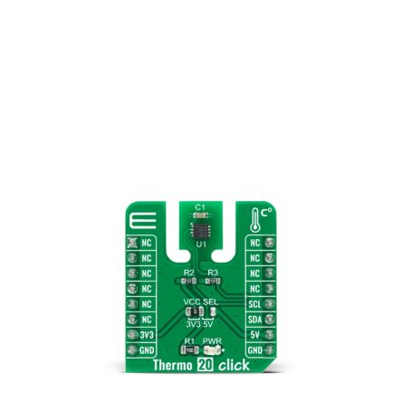 MikroElektronika Thermo 20 Click Temperature & Humidity Sensor mikroBus Click Board for TSYS03 [MIKROE-4316]; 249-4086