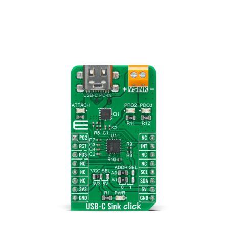MikroElektronika USB -C Sink Click USB Power Controller for STUSB4500 [MIKROE-4328]; 249-4087