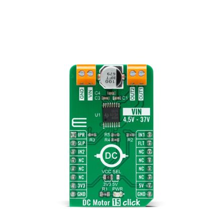 MikroElektronika DC Motor 15 Click DC Motor Driver for DRV8874 for Brushed DC Motor [MIKROE-4334]; 249-4088