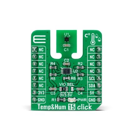 MikroElektronika Temp&Hum 15 Click Temperature & Humidity Sensor mikroBus Click Board for SHT40 [MIKROE-4496]; 249-4119
