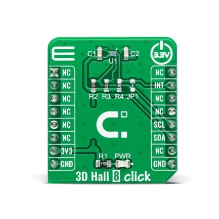 MikroElektronika 3D Hall 8 Click 3D Magnetic Sensor mikroBus Click Board for TLI493D-W2BW [MIKROE-4498]; 249-4120
