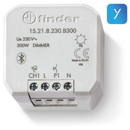 Finder 1 Way 1 Gang Selector Dimmer Switch, 230V ac, 200W [15.21.8.230.0200]; 249-4431