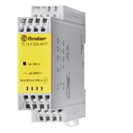 Finder Force Guided Relay, 24V dc Coil Voltage, 4 Pole, 3PDT [7S.14.9.024.4310]; 249-4452