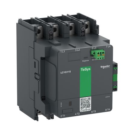 Schneider Electric TeSys F LC1G115 Contactor, 48 → 130 V ac/dc Coil, 4-Pole, 250 A, 1 NO + 1 NC [LC1G1154EHEN]; 249-4733