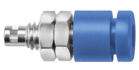 Schutzinger Blue Female Banana Socket, Solder Termination, 10A, 30 V ac/dc, 60 V ac/dc, Nickel Plating [RS IBU 2011 Ni / BL]; 249-4805