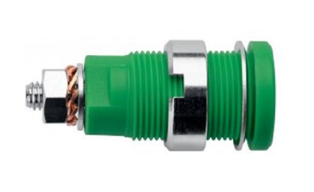 Schutzinger Green, Yellow Male Banana Socket, M4 Thread Termination, 32A, 1kV, Nickel Plating [RS SEB 6445 Ni / GNGE]; 249-4814
