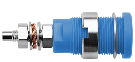 Schutzinger Blue Male Banana Socket, M4 Thread Termination, 32A, 1kV, Nickel Plating [RS SEB 6446 Ni / BL]; 249-4815