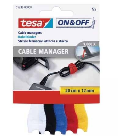 Tesa Cable Tie Bundling Tool, Releasable, 200mm x 12 mm, Blue Polyamide, Pk-1 [55236-00000-01]; 249-6637
