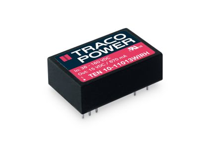 TRACOPOWER TEN 10WIRH Isolated DC-DC Converter, -12 → 12V dc/, 36 → 160 V dc Input, 10W, PCB Mount [TEN 10-11022WIRH]; 249-7269