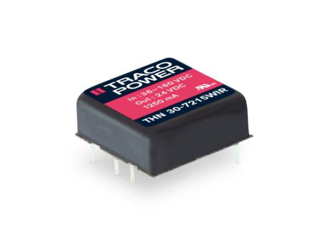 TRACOPOWER THN 30WIR Isolated DC-DC Converter, -15 → 15V dc/, 36 → 160 V dc Input, 30W, PCB Mount [THN 30-7223WIR]; 249-7386