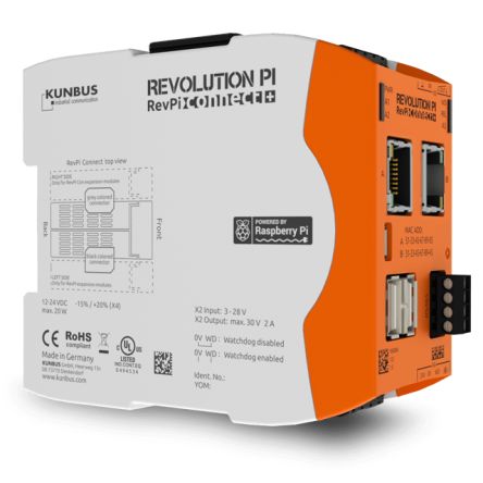 Revolution PI RevPi Connect S, Industrial Computer, 20W, 1.5 GHz, 32GB (Flash) / 1GB (RAM), 4 Linux [PR100364]; 249-7738