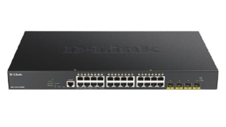 D-Link 28-Port Gigabit Smart Managed Max PoE Switch with 10G Uplinks, Smart 24 Port Gigabit Switch With PoE [DGS-1250-28XMP]; 249-9105