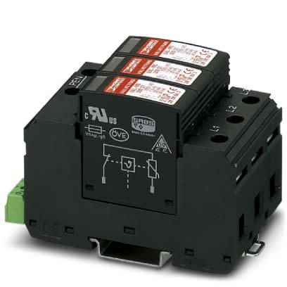 Phoenix Contact Three Phase Surge Arrester, 40kA, = 1.5kV, DIN Rail Mount [2920243]; 249-9523