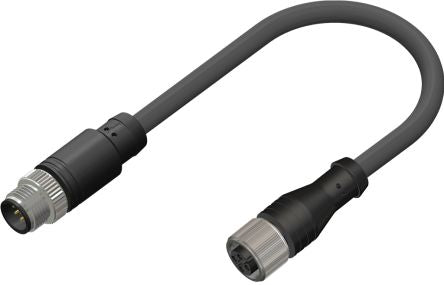 RS PRO Straight Female M12 to Straight Male M12 Sensor Actuator Cable, 10m [0]; 250-0679