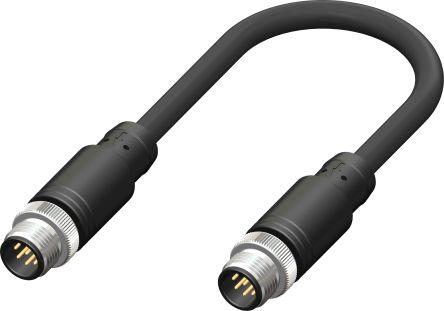 RS PRO Straight Male M12 to Straight Male M12 Sensor Actuator Cable, 2m [0]; 250-0728