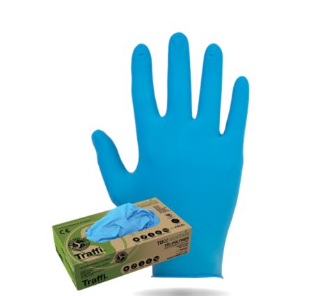 Traffi Blue Neoprene, Nitrile Disposable Gloves, Size Small [TD02-S]; 250-0973