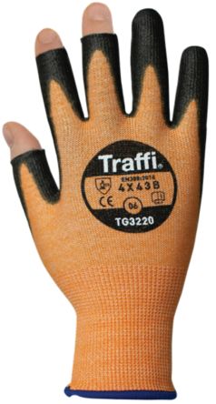 Traffi Amber HPPE, Polyamide Cut Resistant Cut Resistant Gloves, Size 11, Polyurethane Coating [TG3220-11]; 250-1058