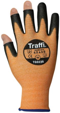 Traffi Amber HPPE, Polyamide Cut Resistant Cut Resistant Gloves, Size 9, Polyurethane Coating [TG3220-09]; 250-1063