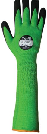 Traffi Green Nitrile, Nylon Cut Resistant Cut Resistant Gloves, Size 11, Nitrile Coating [TG5150-10]; 250-1099