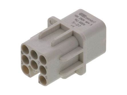Molex Heavy Duty Power Connector Module, 10A, Female, 93601 Series, 7 Contacts [936010077]; 250-1888