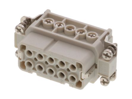 Molex Heavy Duty Power Connector Module, 16A, Female, 93601 Series, 10 Contacts [936010137]; 250-1910