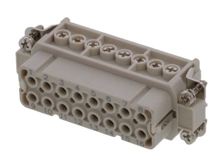 Molex Heavy Duty Power Connector Module, 16A, Female, 93601 Series, 16 Contacts [936010143]; 250-1913