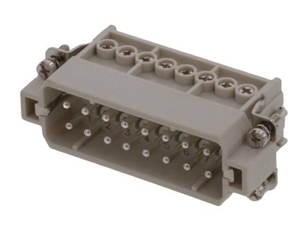 Molex Heavy Duty Power Connector Module, 16A, Male, 93601 Series, 16 Contacts [936010147]; 250-1917