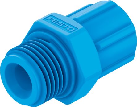 Festo CK Series Straight Fitting, G 3/8 Male to Push In 9 mm, Threaded-to-Tube Connection Style, 6468 [CK-3/8-PK-9-KU]; 250-2675