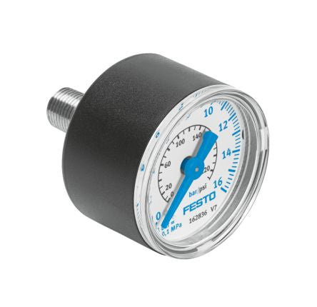 Festo G 1/8 Analogue Pressure Gauge 16bar Back Entry 40mm Outside Diameter [MA-40-16-1/8]; 250-2685