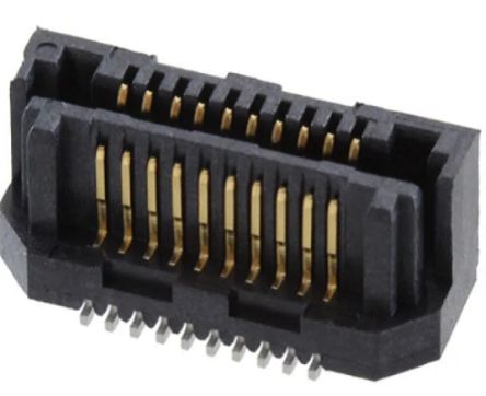 Samtec LSS Series Straight Surface PCB Header, 20 Contact(s), 0.5 mm Pitch, 1 Row(s), Shrouded [LSS-110-01-F-DV-A-K-TR-1]; 250-2868