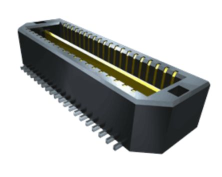 Samtec QTE Series Straight Surface PCB Header, 40 Contact(s), 0.8 mm Pitch, 2 Row(s), Shrouded [QTE-020-04-L-D-A-1]; 250-2884