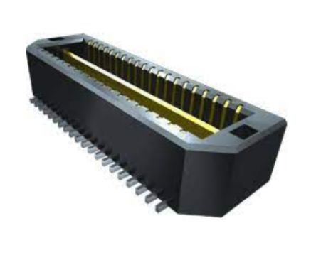Samtec QTE Series Straight Surface PCB Header, 80 Contact(s), 0.8 mm Pitch, 2 Row(s), Shrouded [QTE-040-04-L-D-A-1]; 250-2886