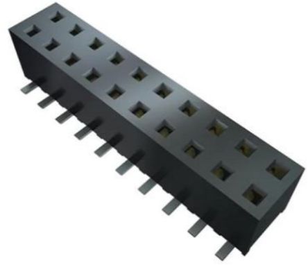 Samtec SSM Series PCB Socket, 6-Contact, 2-Row, 2.54mm Pitch [SSM-103-L-DV-K-TR-1]; 250-2919