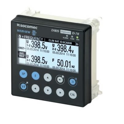 Socomec LCD Digital Panel Multi-Function Meter for Energy, Power, Temperature, 90mm x 92mm [48290203]; 250-5810