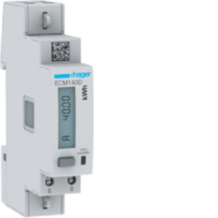 Hager 1 Phase LCD Energy MeterEnergy Meter [ECM140D]; 250-6903