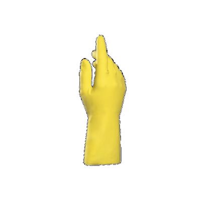 Mapa VITAL 124 Yellow Latex Chemical Resistant Gloves, Size 9, Latex Coating [34124219]; 250-7370
