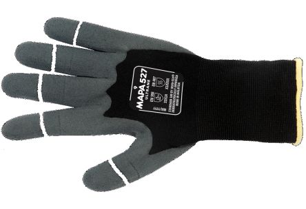 Mapa ULTRANE 527 Black Nitrile Breathable Gloves, Size 6, Nitrile Foam Coating [34527016]; 250-7400