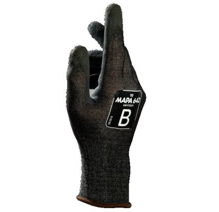 Mapa KRYTECH 642 Black Nitrile Cut Resistant Gloves, Size 7, Nitrile Foam Coating [34642017]; 250-7420
