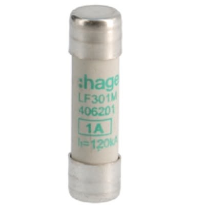 Hager 1A Cartridge Fuse, 10 x 38mm [LF301M]; 250-8592