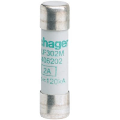 Hager 2A Cartridge Fuse, 10 x 38mm [LF302M]; 250-8594