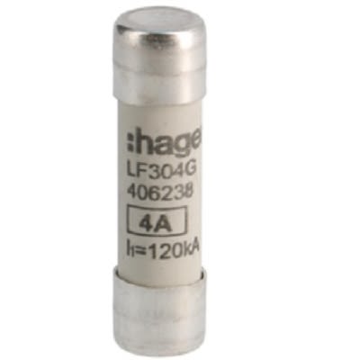 Hager 4A Cartridge Fuse, 10 x 38mm [LF304G]; 250-8595