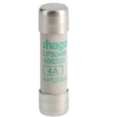 Hager 4A Cartridge Fuse, 10 x 38mm [LF304M]; 250-8596