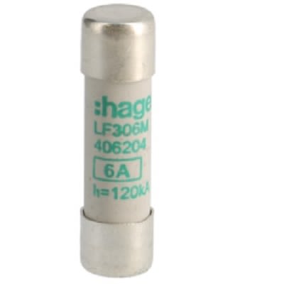 Hager 6A Cartridge Fuse, 10 x 38mm [LF306M]; 250-8598