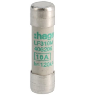 Hager 10A Cartridge Fuse, 10 x 38mm [LF310M]; 250-8602